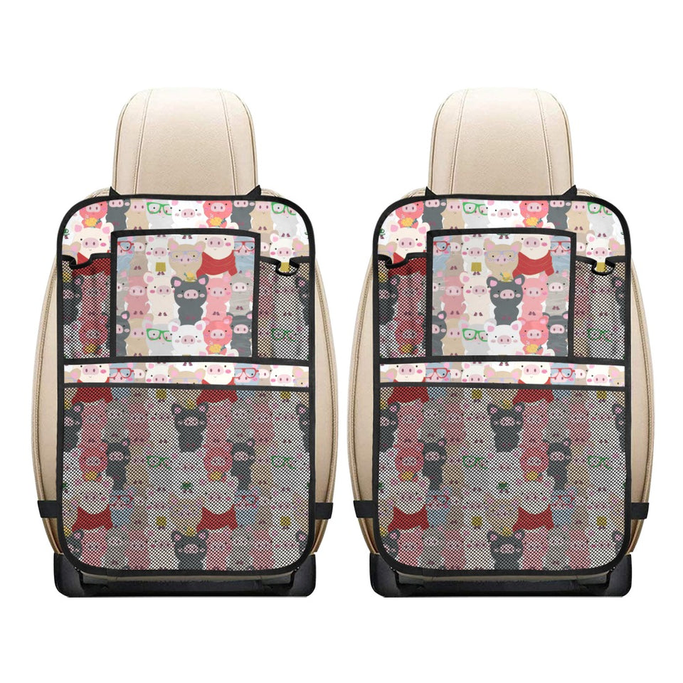 Pig Pattern Print Design 02 Car Seat Back Organizer