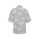 Cute koala leaves pattern Women's All Over Print Hawaiian Shirt
