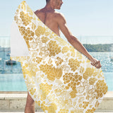 Gold grape pattern Beach Towel
