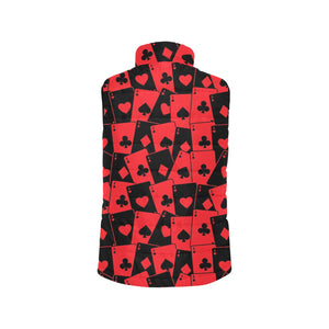 Casino Cards Suits Pattern Print Design 02 Men's Padded Vest