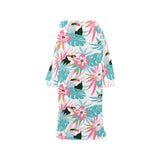 Toucan tropical flower leave pattern Blanket Robe with Sleeves