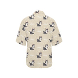 Cute Siberian Husky Women's All Over Print Hawaiian Shirt