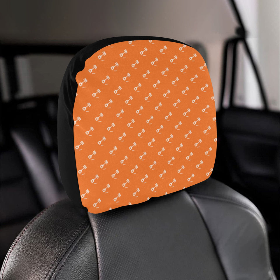 Engine Piston Orange Background Pattern Design 05 Car Headrest Cover