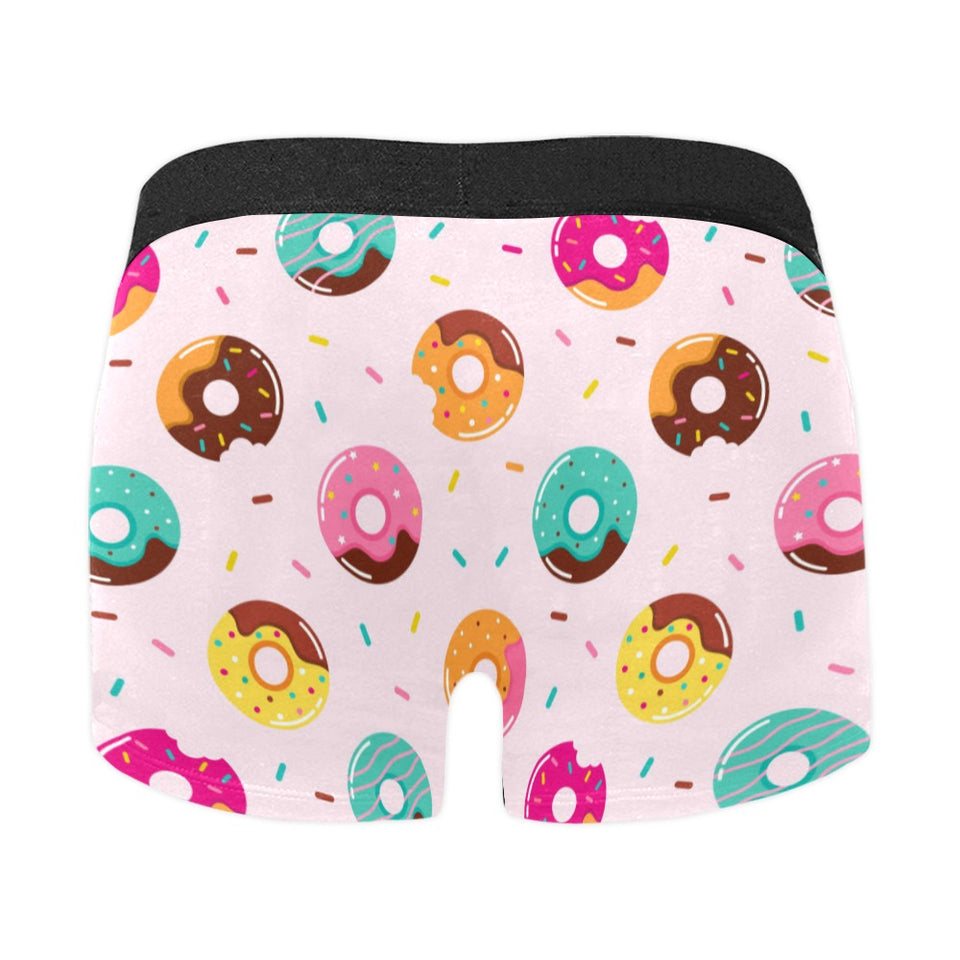 Donut pattern glaze pink background Men's All Over Print Boxer Briefs Men's Underwear