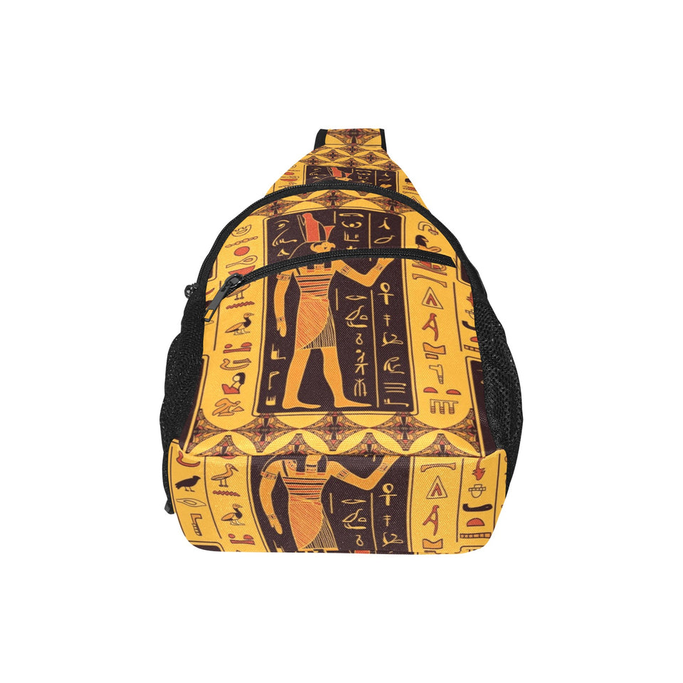 Egypt Hieroglyphics Pattern Print Design 05 All Over Print Chest Bag
