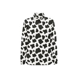 Cow skin pattern Women's Long Sleeve Polo Shirt