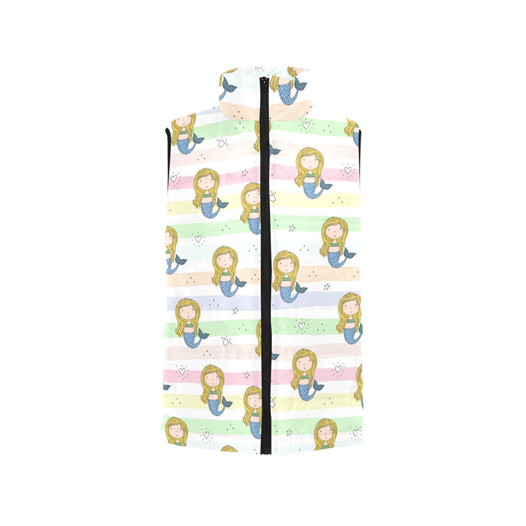 Cute hand drawn mermaid Men's Padded Vest