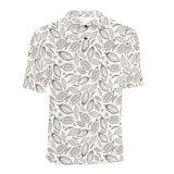 cacao beans leaves pattern Men's All Over Print Polo Shirt