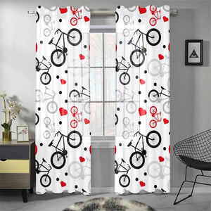 Bicycle Pattern Print Design 04 Gauze Curtain