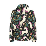 Unicorns forest background Men's Padded Hooded Jacket