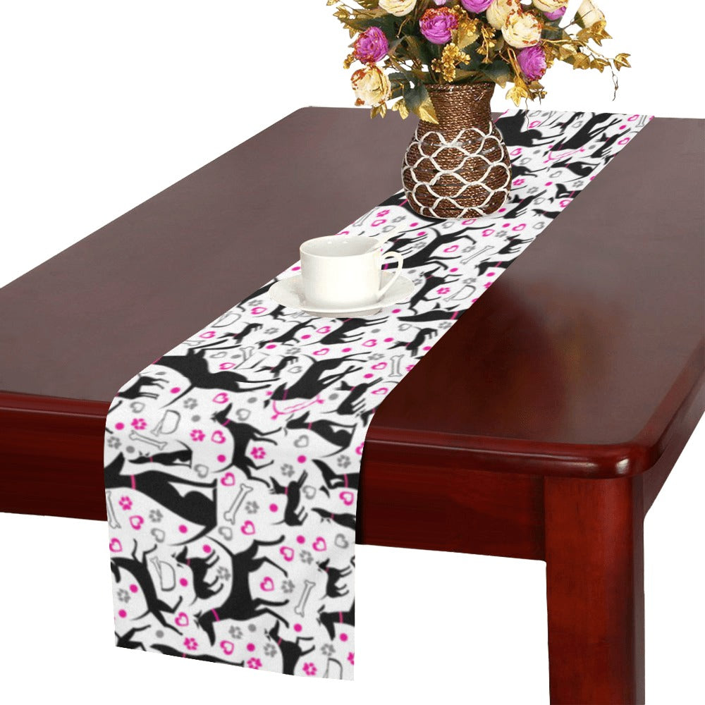 Greyhound Pattern Print Design 02 Table Runner