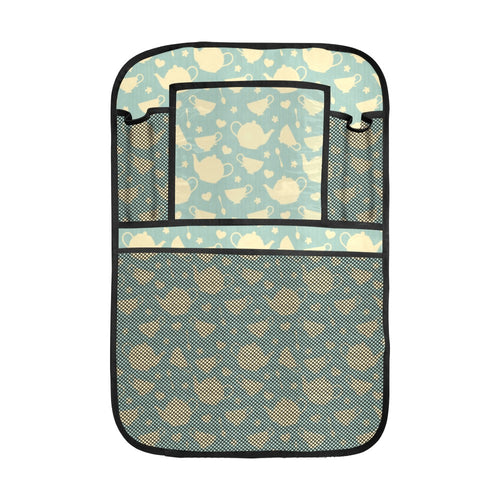 Tea pots Pattern Print Design 02 Car Seat Back Organizer