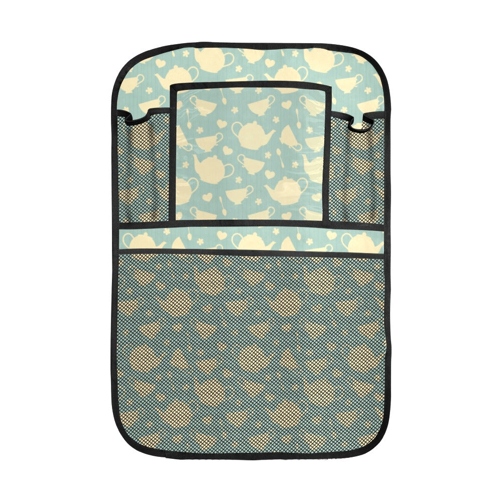 Tea pots Pattern Print Design 02 Car Seat Back Organizer