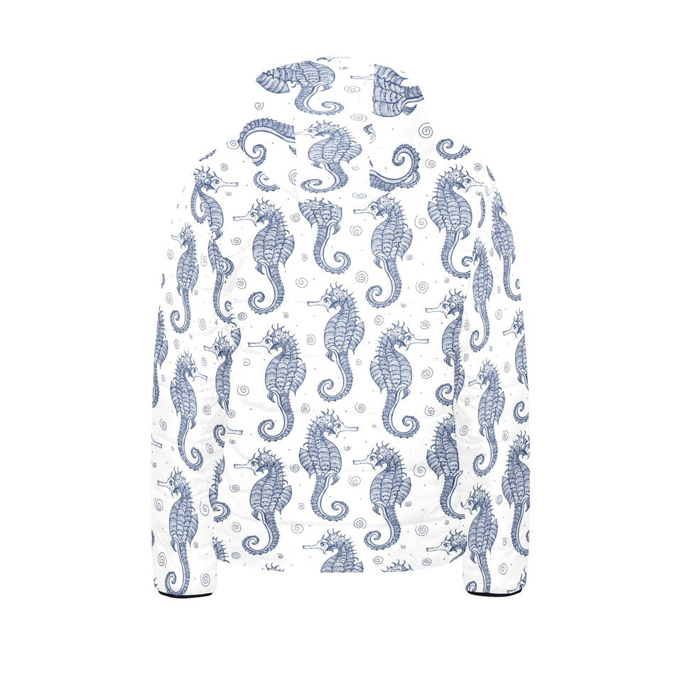 Seahorse pattern background Kids' Boys' Girls' Padded Hooded Jacket