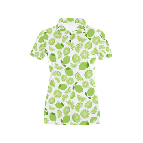 Lime design pattern Women's All Over Print Polo Shirt