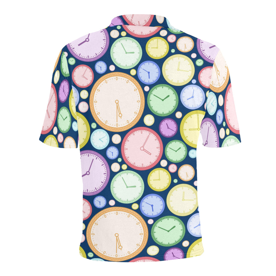 Colorful clock background Men's All Over Print Polo Shirt