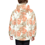 Cocoa beans Cocoa tree pattern Kids' Boys' Girls' Padded Hooded Jacket
