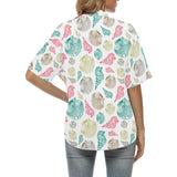 Colorful shell pattern Women's All Over Print Hawaiian Shirt