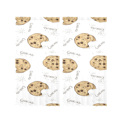Sketch style cookie pattern Gauze Curtain
