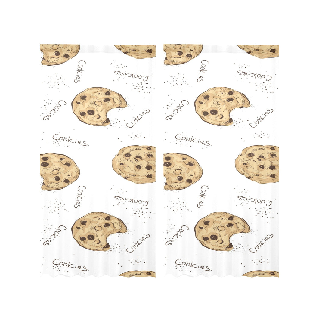 Sketch style cookie pattern Gauze Curtain