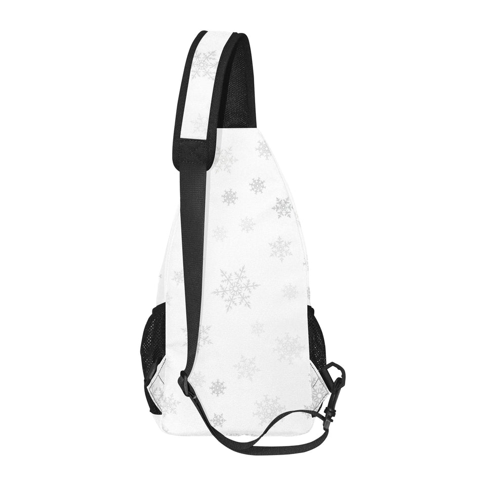 Snowflake pattern white background All Over Print Chest Bag