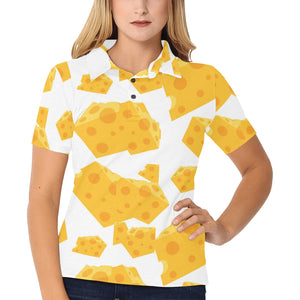 Cheese slice pattern Women's All Over Print Polo Shirt
