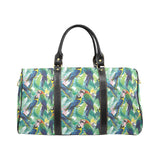 Colorful parrot exotic flower leaves Travel Bag