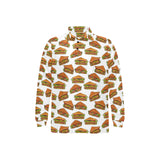 Sandwich Pattern Print Design 02 Men's Long Sleeve Polo Shirt