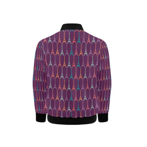Eiffel Tower Pattern Print Design 05 Kids' Boys' Girls' Bomber Jacket