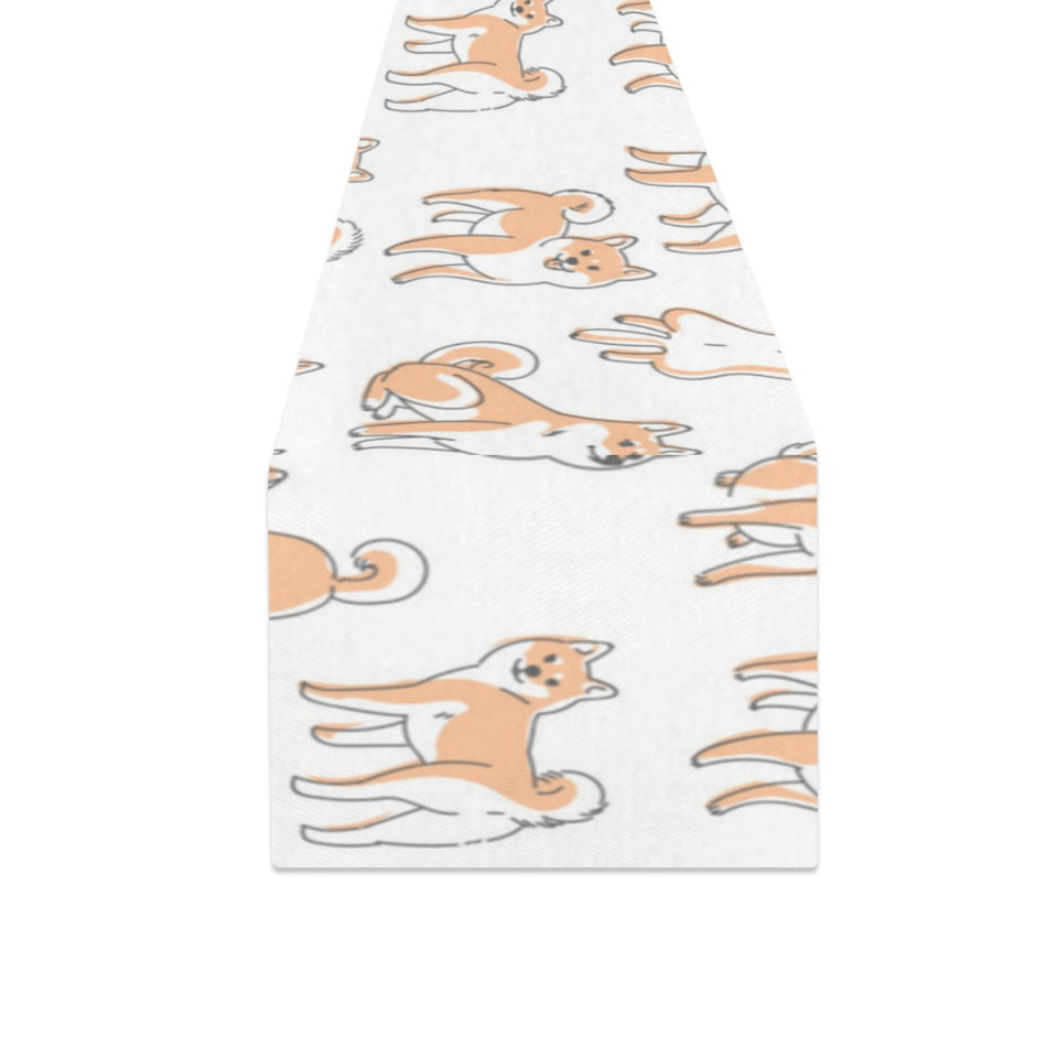 shiba inu dog pattern Table Runner