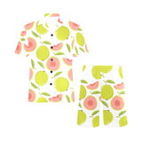Guava pattern Men's V-Neck Short Pajama Set