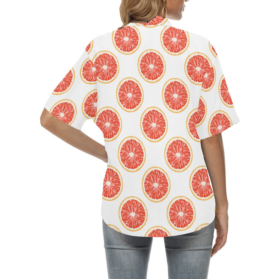 Grapefruit pattern Women's All Over Print Hawaiian Shirt
