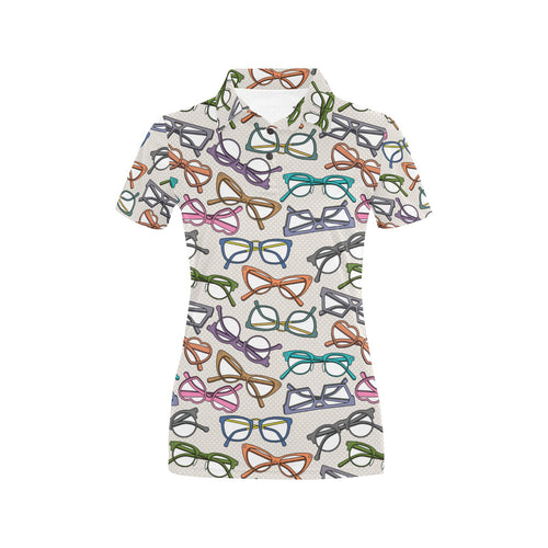 Sun Glasses Pattern Print Design 01 Women's All Over Print Polo Shirt