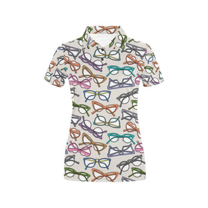 Sun Glasses Pattern Print Design 01 Women's All Over Print Polo Shirt