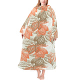 Cocoa beans Cocoa tree pattern Blanket Robe with Sleeves