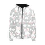 Rabbit cloud Pattern Men's Padded Hooded Jacket