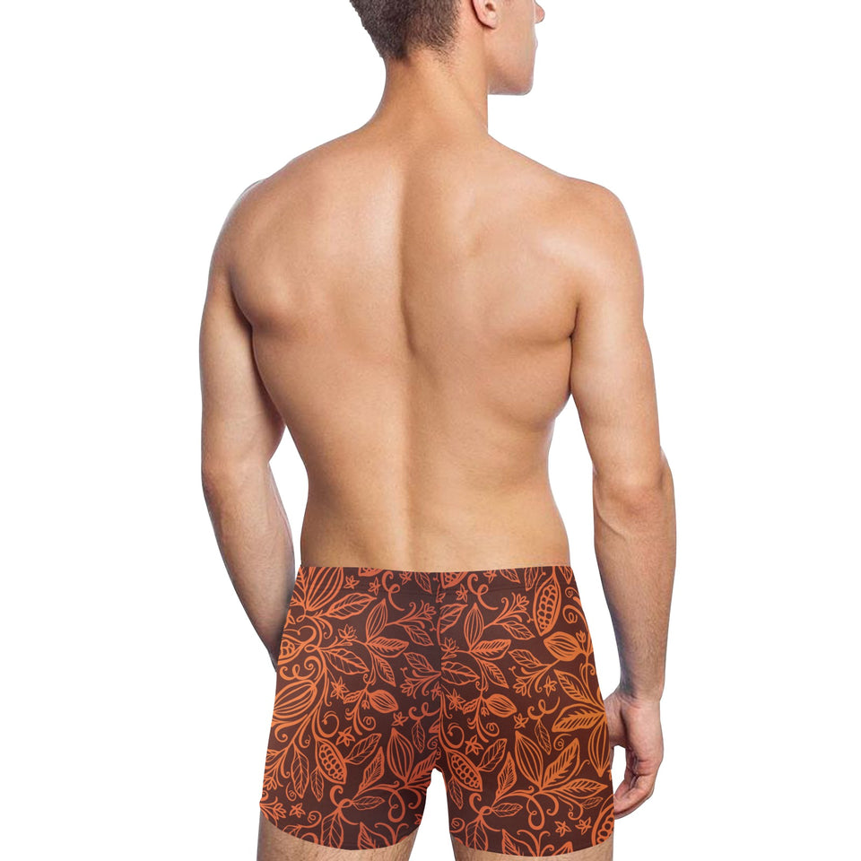 cacao beans tribal polynesian pattern Men's Swimming Trunks