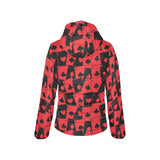 Casino Cards Suits Pattern Print Design 02 Women's Padded Hooded Jacket
