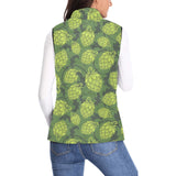 Hop pattern Hop cone background Women's Padded Vest