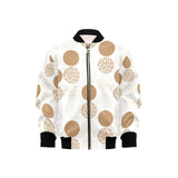 Gold Texture mushroom pattern Kids' Boys' Girls' Bomber Jacket