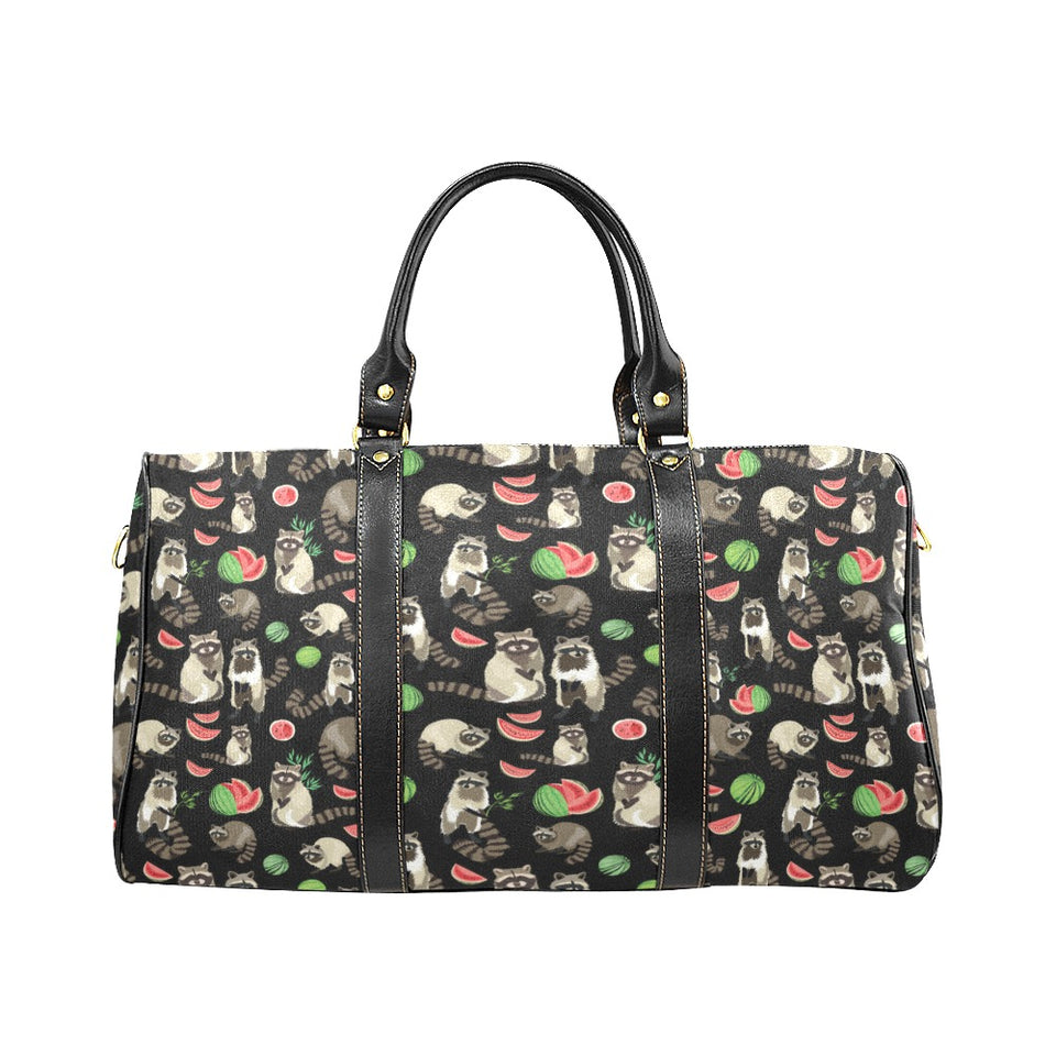 Raccoon watermelon pattern Travel Bag