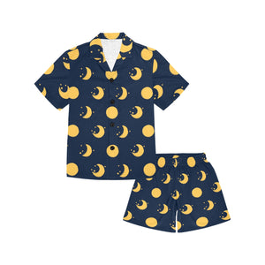 Moon star pattern Kids' Boys' Girls' V-Neck Short Pajama Set