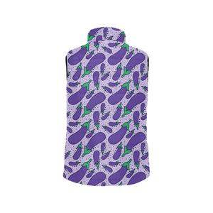 Eggplant Pattern Print Design 03 Men's Padded Vest