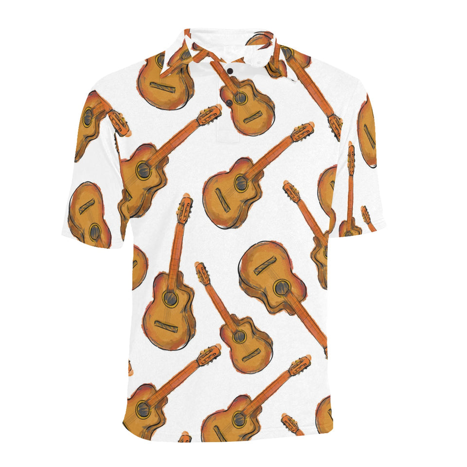 Paint Guitar Pattern Men's All Over Print Polo Shirt