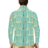 Giraffe Pattern Print Design 01 Men's Long Sleeve Polo Shirt