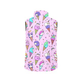 Cute ice cream cone animal pattern Men's Padded Vest