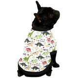 Cute dinosaurs pattern All Over Print Pet Dog Round Neck Fuzzy Shirt
