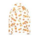 Brown pomeranian pattern Kids' Boys' Girls' Padded Hooded Jacket