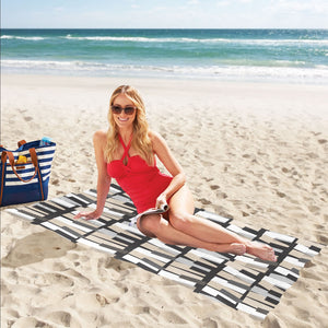 Piano Pattern Print Design 04 Beach Towel