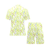 Tennis Pattern Print Design 01 Men's V-Neck Short Pajama Set